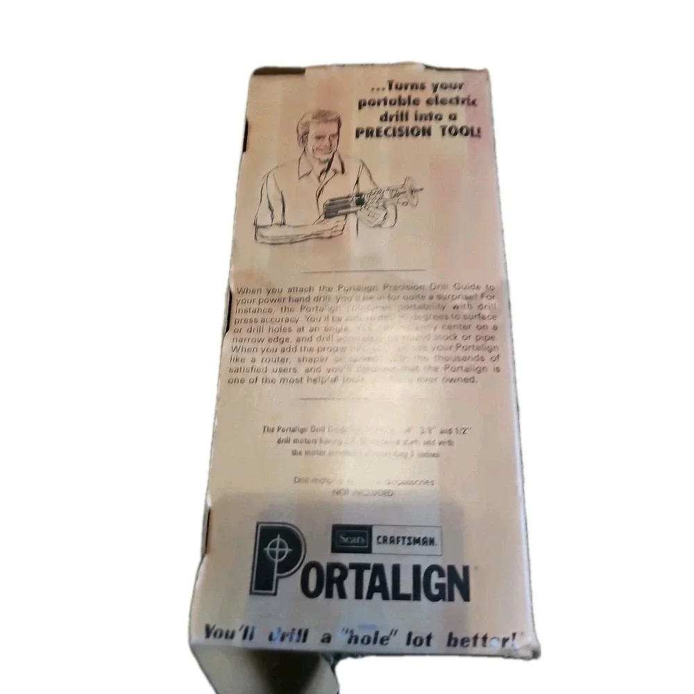 Vintage Sears PORTALIGN Precision Drill Guide w/Booklet & Original Box‎